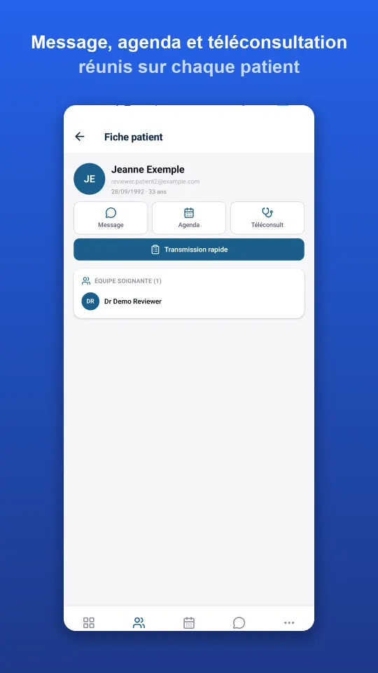 Messagerie, agenda et téléconsultation réunis sur chaque patient